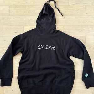 Black Salem7 Hoodie With Skimask Attached